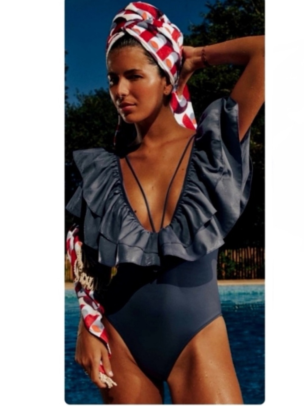 Zara Ruffle Swimsuit Bodysuit S